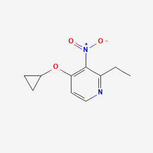 molecular formula C10H12N2O3 B15520562 4-Cyclopropoxy-2-ethyl-3-nitropyridine 