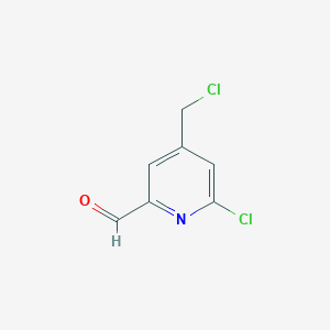 molecular formula C7H5Cl2NO B15520592 6-Chloro-4-(chloromethyl)pyridine-2-carbaldehyde 