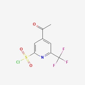 molecular formula C8H5ClF3NO3S B15520612 4-Acetyl-6-(trifluoromethyl)pyridine-2-sulfonyl chloride 