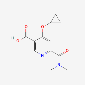 molecular formula C12H14N2O4 B15520634 4-Cyclopropoxy-6-(dimethylcarbamoyl)nicotinic acid 