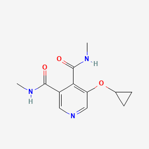 molecular formula C12H15N3O3 B15520636 5-Cyclopropoxy-N3,N4-dimethylpyridine-3,4-dicarboxamide 