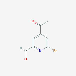 molecular formula C8H6BrNO2 B15520682 4-Acetyl-6-bromopyridine-2-carbaldehyde CAS No. 1393569-53-3