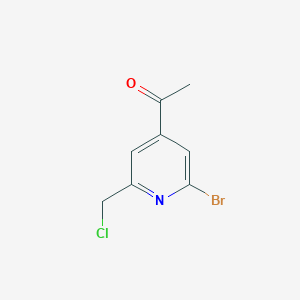 molecular formula C8H7BrClNO B15520735 1-[2-Bromo-6-(chloromethyl)pyridin-4-YL]ethanone 