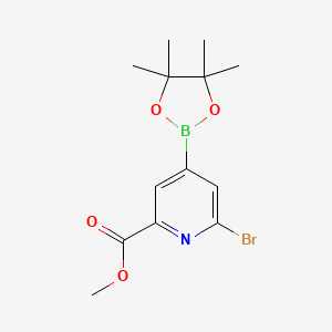 molecular formula C13H17BBrNO4 B15520755 Methyl 6-bromo-4-(4,4,5,5-tetramethyl-1,3,2-dioxaborolan-2-YL)picolinate 