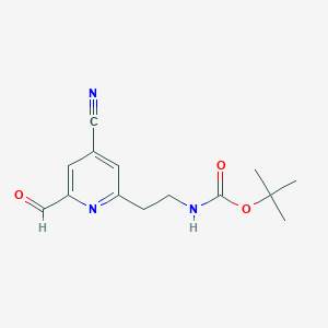 molecular formula C14H17N3O3 B15520780 Tert-butyl 2-(4-cyano-6-formylpyridin-2-YL)ethylcarbamate 