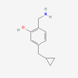 molecular formula C11H15NO B15520910 2-(Aminomethyl)-5-(cyclopropylmethyl)phenol 
