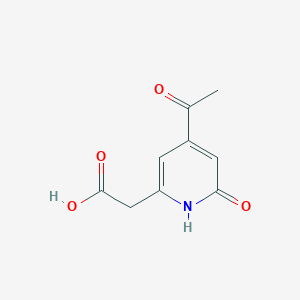 molecular formula C9H9NO4 B15520912 (4-Acetyl-6-hydroxypyridin-2-YL)acetic acid 