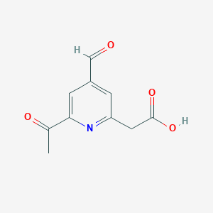 molecular formula C10H9NO4 B15520927 (6-Acetyl-4-formylpyridin-2-YL)acetic acid 