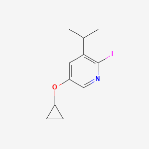molecular formula C11H14INO B15521008 5-Cyclopropoxy-2-iodo-3-isopropylpyridine 