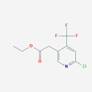molecular formula C10H9ClF3NO2 B15521026 Ethyl 2-chloro-4-(trifluoromethyl)pyridine-5-acetate 