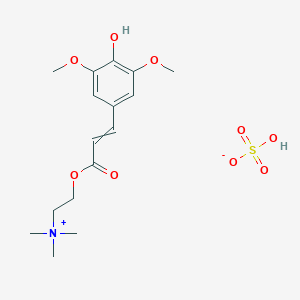 molecular formula C16H25NO9S B15521081 Hydrogen sulfate;2-[3-(4-hydroxy-3,5-dimethoxyphenyl)prop-2-enoyloxy]ethyl-trimethylazanium 