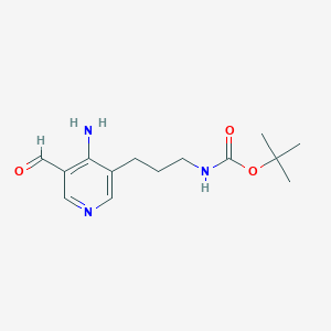 molecular formula C14H21N3O3 B15521330 Tert-butyl 3-(4-amino-5-formylpyridin-3-YL)propylcarbamate 