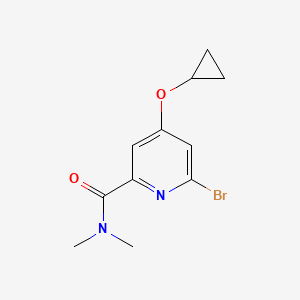 molecular formula C11H13BrN2O2 B15521360 6-Bromo-4-cyclopropoxy-N,N-dimethylpicolinamide 