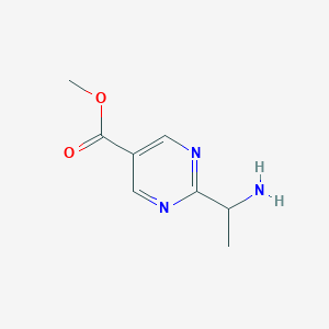 molecular formula C8H11N3O2 B15521397 Methyl 2-(1-aminoethyl)pyrimidine-5-carboxylate 