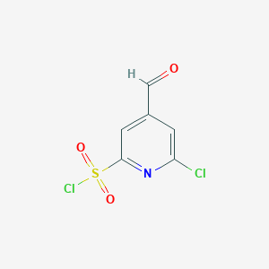 molecular formula C6H3Cl2NO3S B15521667 6-Chloro-4-formylpyridine-2-sulfonyl chloride 