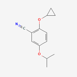molecular formula C13H15NO2 B15521759 2-Cyclopropoxy-5-isopropoxybenzonitrile 