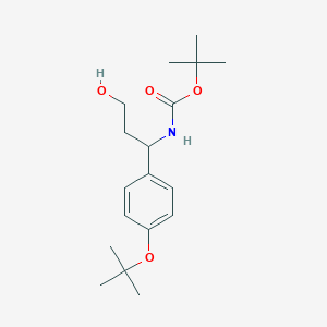 molecular formula C18H29NO4 B15521958 Tert-butyl 1-(4-tert-butoxyphenyl)-3-hydroxypropylcarbamate 