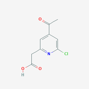 molecular formula C9H8ClNO3 B15522047 (4-Acetyl-6-chloropyridin-2-YL)acetic acid 
