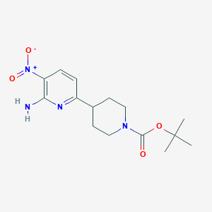 molecular formula C15H22N4O4 B15522066 Tert-butyl 4-(6-amino-5-nitropyridin-2-YL)piperidine-1-carboxylate 