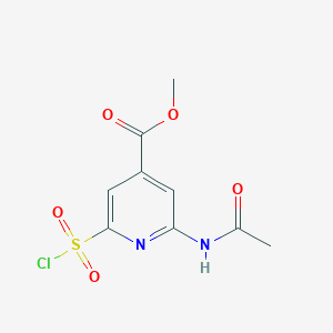 molecular formula C9H9ClN2O5S B15522197 Methyl 2-(acetylamino)-6-(chlorosulfonyl)isonicotinate 