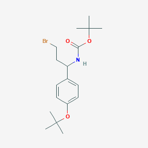 molecular formula C18H28BrNO3 B15522233 Tert-butyl 1-(4-tert-butoxyphenyl)-3-bromopropylcarbamate 