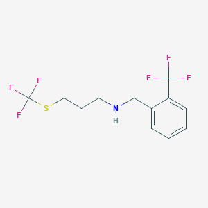 molecular formula C12H13F6NS B15523056 (2-Trifluoromethyl-benzyl)-(3-trifluoromethylsulfanyl-propyl)-amine 