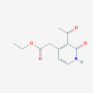 molecular formula C11H13NO4 B15523385 Ethyl (3-acetyl-2-hydroxypyridin-4-YL)acetate 