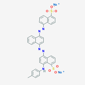 molecular formula C37H25N5Na2O6S2 B155234 1-Naphthalenesulfonic acid, 8-((4-methylphenyl)amino)-5-((4-((5-sulfo-1-naphthalenyl)azo)-1-naphthalenyl)azo)-, disodium salt CAS No. 10142-78-6