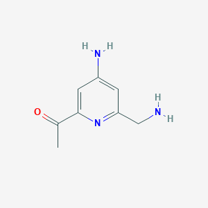 molecular formula C8H11N3O B15523455 1-[4-Amino-6-(aminomethyl)pyridin-2-YL]ethanone 