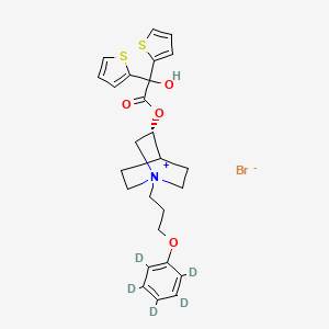 molecular formula C26H30BrNO4S2 B15524987 [(3R)-1-[3-(2,3,4,5,6-pentadeuteriophenoxy)propyl]-1-azoniabicyclo[2.2.2]octan-3-yl] 2-hydroxy-2,2-dithiophen-2-ylacetate;bromide 
