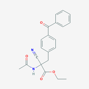 molecular formula C21H20N2O4 B015525 N-Acetyl-alpha-cyano-p-benzoyl-D,L-phenylalanine, Ethyl Ester CAS No. 104504-38-3