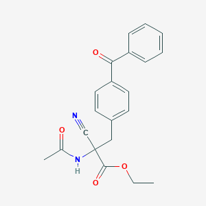 molecular formula C21H20N2O4 B015525 Ethyl 2-acetamido-3-(4-benzoylphenyl)-2-cyanopropanoate CAS No. 104504-38-3