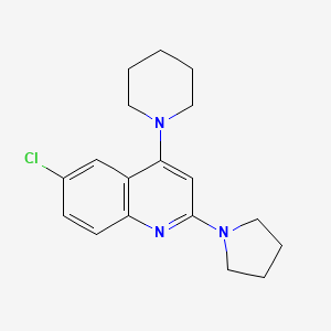 molecular formula C18H22ClN3 B15525173 6-Chloro-4-(piperidin-1-yl)-2-(pyrrolidin-1-yl)quinoline 
