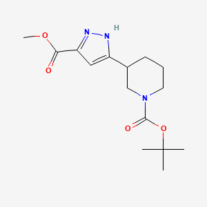 molecular formula C15H23N3O4 B15525338 tert-butyl 3-[5-(methoxycarbonyl)-1H-pyrazol-3-yl]piperidine-1-carboxylate 