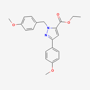 molecular formula C21H22N2O4 B15525954 Ethyl 1-(4-methoxybenzyl)-3-(4-methoxyphenyl)-1H-pyrazole-5-carboxylate 