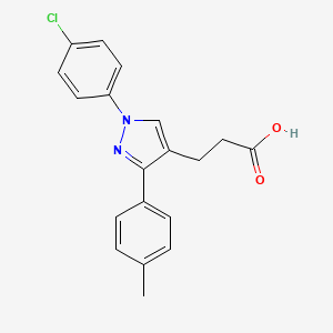 molecular formula C19H17ClN2O2 B15526519 3-(1-(4-Chlorophenyl)-3-p-tolyl-1H-pyrazol-4-yl)propanoic acid 