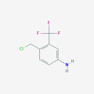 molecular formula C8H7ClF3N B15526770 4-(Chloromethyl)-3-(trifluoromethyl)benzenamine 