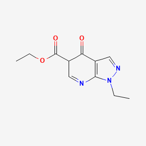 molecular formula C11H13N3O3 B15527399 Ethyl 1-ethyl-4-oxo-4,5-dihydro-1H-pyrazolo[3,4-B]pyridine-5-carboxylate CAS No. 887583-84-8