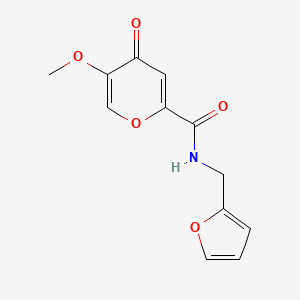 molecular formula C12H11NO5 B15527427 N-(furan-2-ylmethyl)-5-methoxy-4-oxo-4H-pyran-2-carboxamide 
