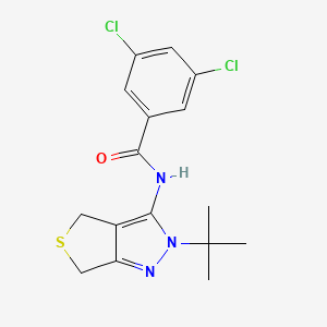 molecular formula C16H17Cl2N3OS B15527476 N-(2-tert-butyl-2,6-dihydro-4H-thieno[3,4-c]pyrazol-3-yl)-3,5-dichlorobenzamide 