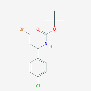molecular formula C14H19BrClNO2 B15527505 Tert-butyl 3-bromo-1-(4-chlorophenyl)propylcarbamate 