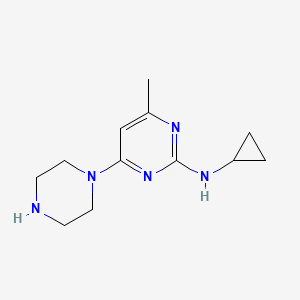 molecular formula C12H19N5 B15527882 N-cyclopropyl-4-methyl-6-(piperazin-1-yl)pyrimidin-2-amine 