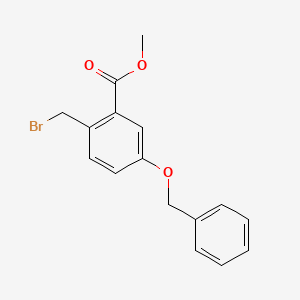 molecular formula C16H15BrO3 B15527935 Methyl 5-(benzyloxy)-2-(bromomethyl)benzoate 