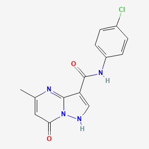 molecular formula C14H11ClN4O2 B15527967 N-(4-chlorophenyl)-5-methyl-7-oxo-4,7-dihydropyrazolo[1,5-a]pyrimidine-3-carboxamide 