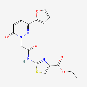 molecular formula C16H14N4O5S B15527975 ethyl 2-(2-(3-(furan-2-yl)-6-oxopyridazin-1(6H)-yl)acetamido)thiazole-4-carboxylate 