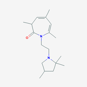 molecular formula C18H30N2O B155282 1-(2-(2,2,4-Trimethyl-1-pyrrolidinyl)ethyl)-1,3-dihydro-3,5,7-trimethyl-2H-azepin-2-one CAS No. 1676-24-0