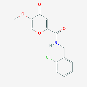 molecular formula C14H12ClNO4 B15528218 N-(2-chlorobenzyl)-5-methoxy-4-oxo-4H-pyran-2-carboxamide 