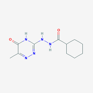 molecular formula C11H17N5O2 B15528565 N'-(6-methyl-5-oxo-4,5-dihydro-1,2,4-triazin-3-yl)cyclohexanecarbohydrazide 
