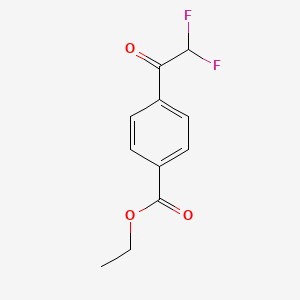 molecular formula C11H10F2O3 B15528724 Benzoic acid, 4-(difluoroacetyl)-, ethyl ester 