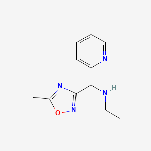 molecular formula C11H14N4O B15528763 N-((5-methyl-1,2,4-oxadiazol-3-yl)(pyridin-2-yl)methyl)ethanamine 